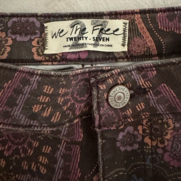 Free People Just Float On Printed Flare Jeans - Picture 2 of 5